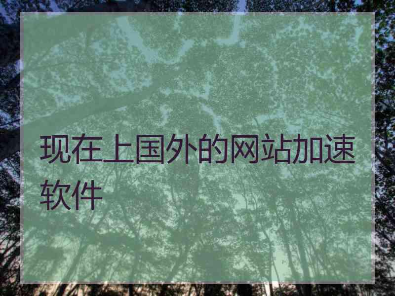 现在上国外的网站加速软件